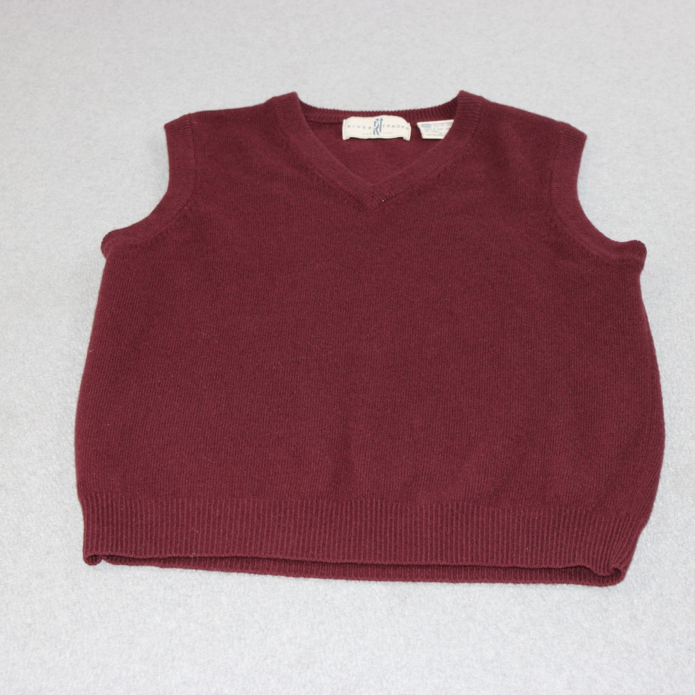 Vintage River Trader Lambswool Sweater Vest Mens Medium Red Hong Kong Heritage